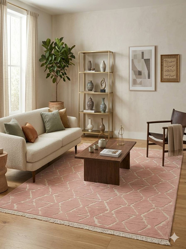 فرش پذیرایی صورتی