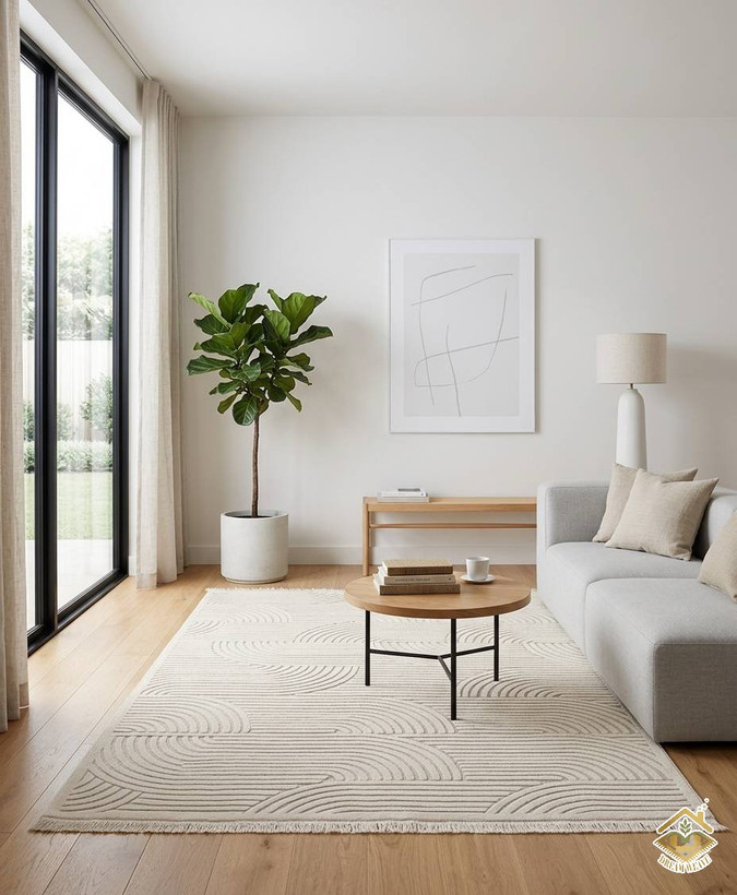 فرش مینیمال کرم