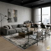 فرش پذیرایی طوسی و مشکی