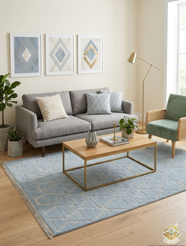 فرش آبی روشن