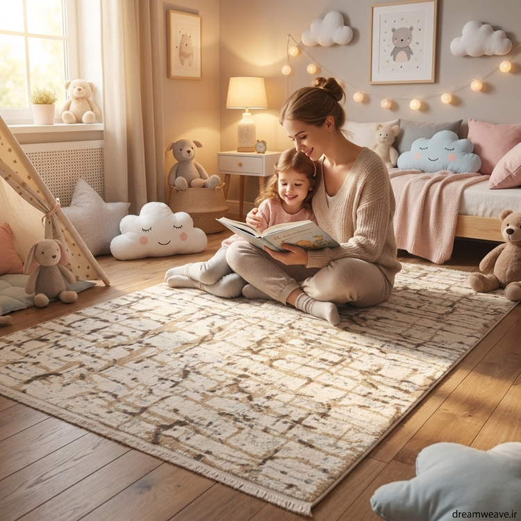 خرید فرش مینیمال مناسب اتاق کودک از DreamWeave