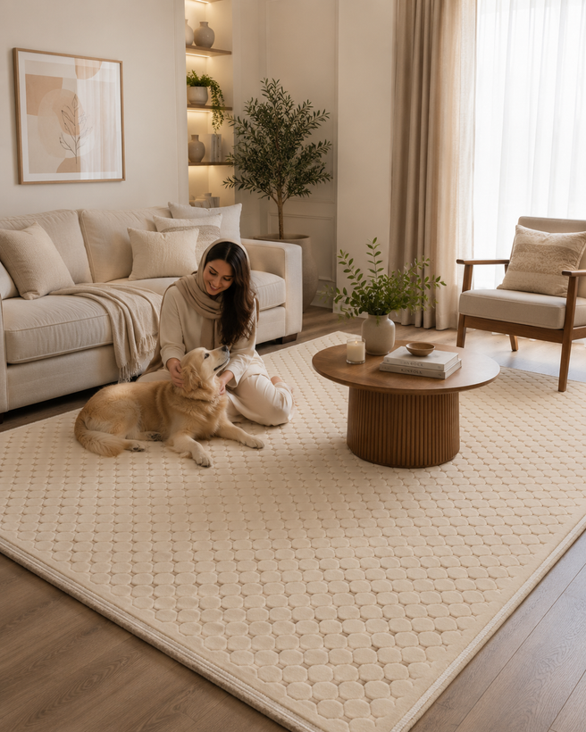 Armani Modern Carpet Code 5176 Cream Color | Deluxe Collection