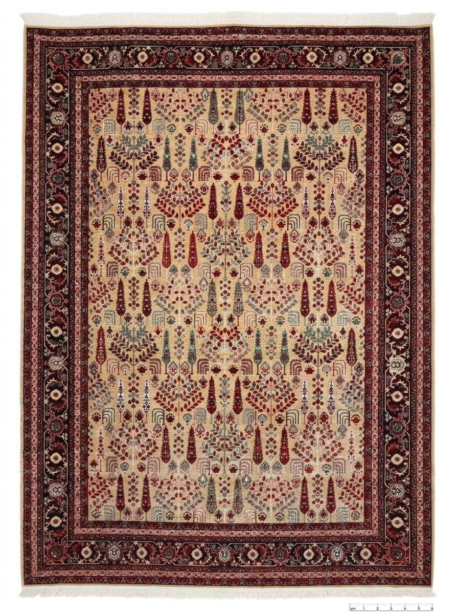 خرید فرش آرمانی کلکسیون فرح کد 12٩٨ کرم لاکی – 1200 شانه تراکم 3600
