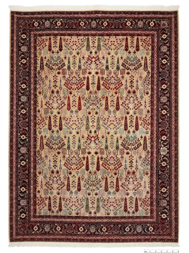 خرید فرش آرمانی کلکسیون فرح کد 12٩٨ کرم لاکی – 1200 شانه تراکم 3600
