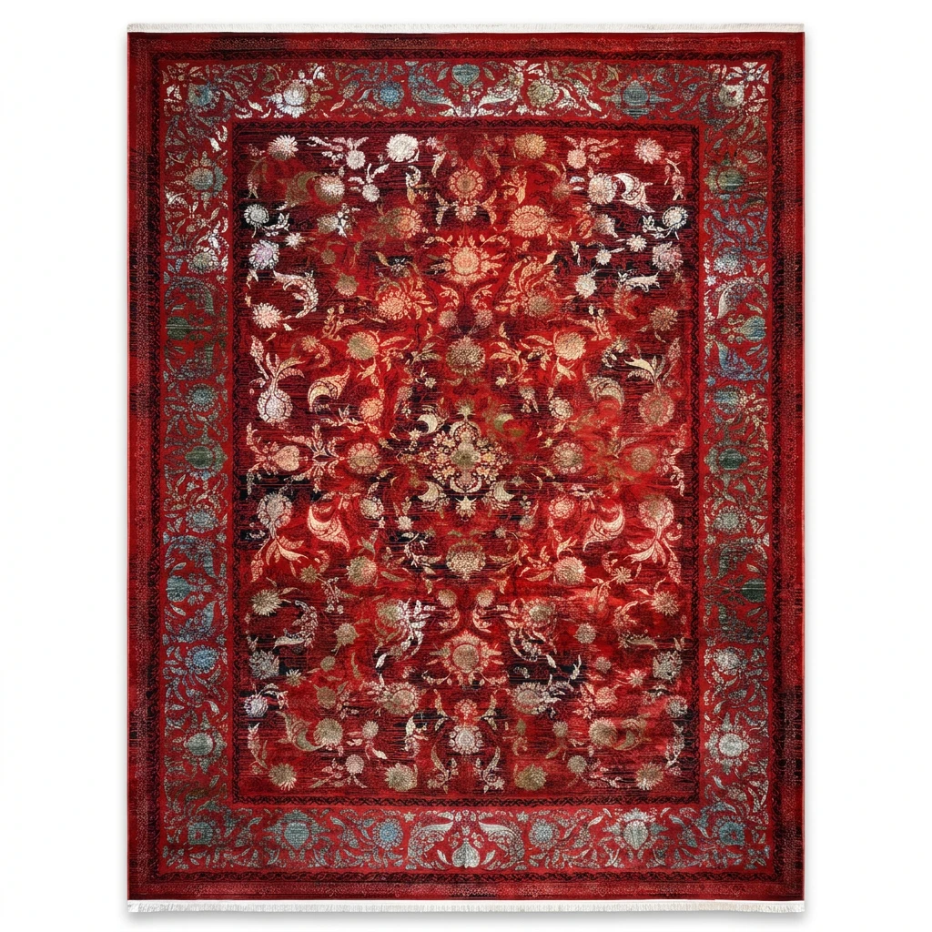 خرید  فرش آرمانی کلکسیون فرح کد ١٢٣٣٩لاکی – 1200 شانه تراکم 3600