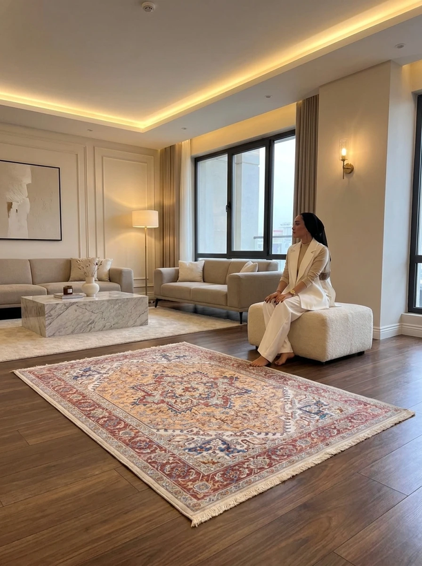 خرید اقساطی فرش سلطان آباد رنگ موکا